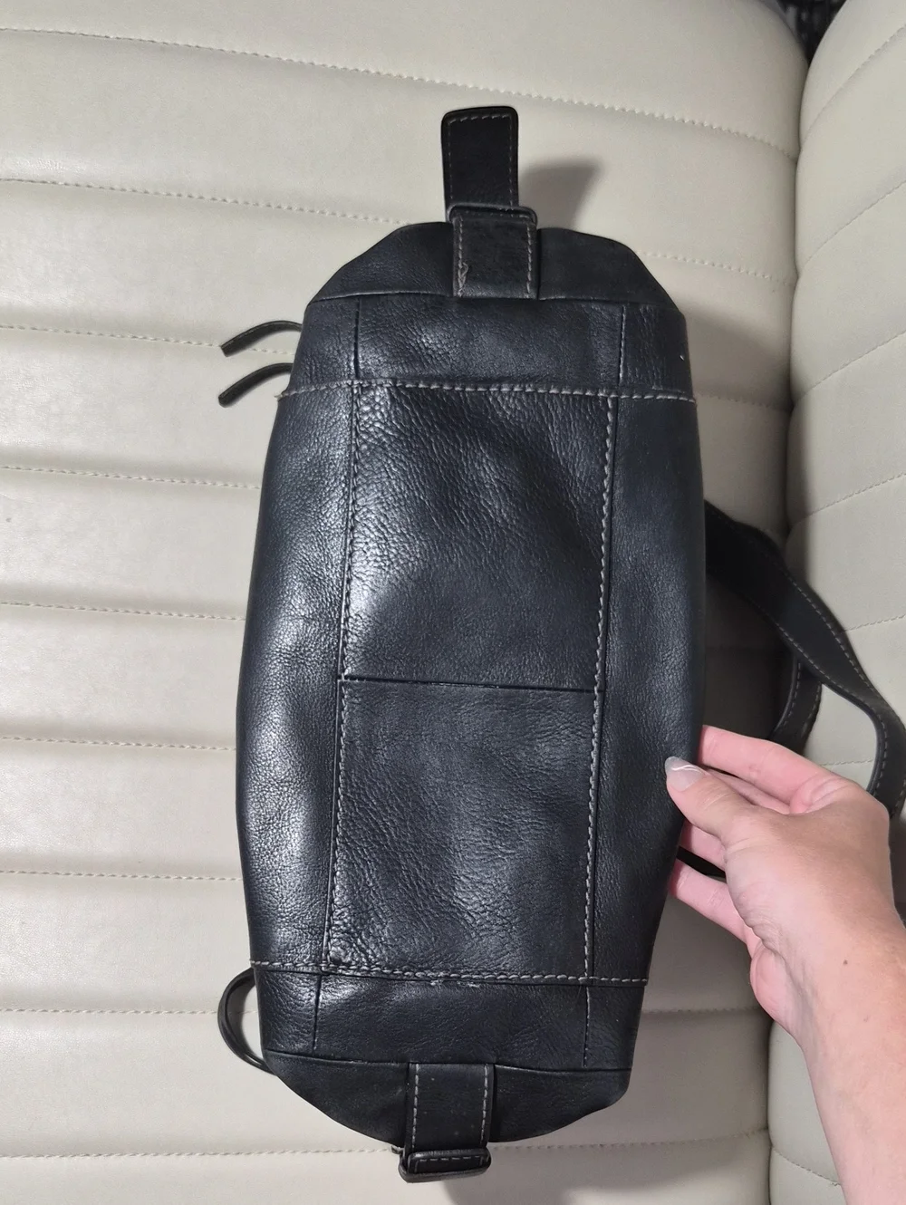 Fossil Classic Black Leather Shoulder Bag Y2K